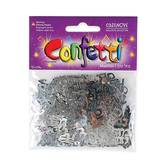 Confetti Mazal Tov zilverkleur